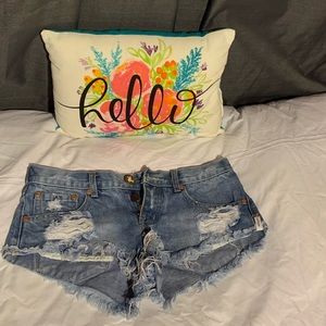 One X oneteaspoon Denim distressed shorts